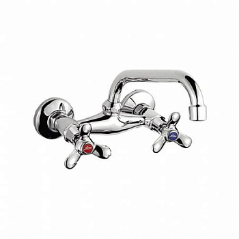 Смеситель  LEDEME для  кухни настенный, цинк, керамическая кран-букса (L200)/4712