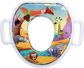 Сиденье мягкое детское с ручками Русалочки, Слоники, Рыбки, Птички