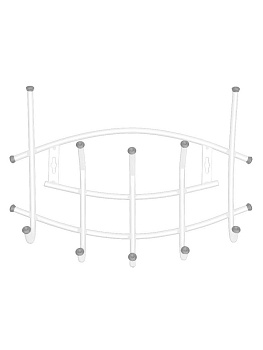 Вешалка настенная для одежды 5 крючков 45х30,5см, овал, белый***