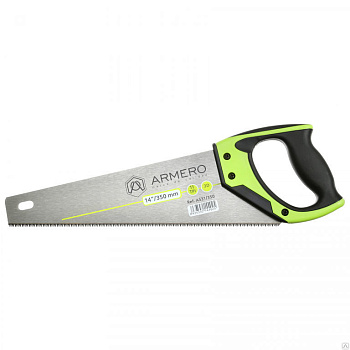 ARMERO Ножовка по дереву, 350 мм, 3d, мелкий зуб/А531/350