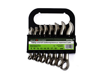 Набор комбинированных коротких ключей 8-19мм 8шт ДТ/511758