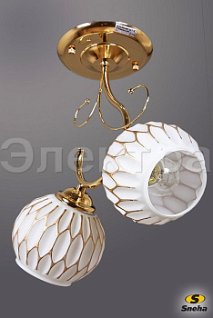 Светильник потолочный 61405/2 E27 60W белый/золото