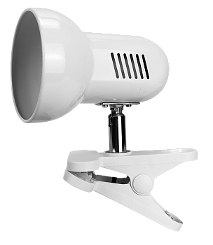 Светильник настольный на прищепке белый металл 60вт HT-121