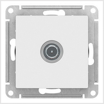 Розетка TV проходная белая AtlasDesign***