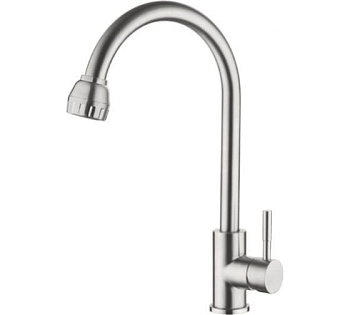 Смеситель LEDEM 74205 для кухни, нержав.сталь, керамический картридж d=35