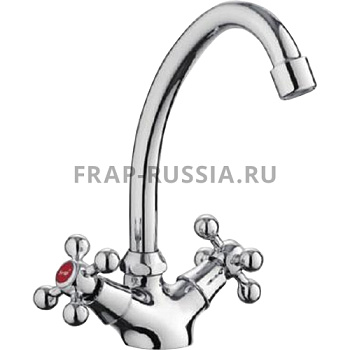 Смеситель для кухни, силумин, керамическая кран-букса Frap F4119 хром