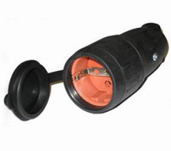 Розетка кабельная с/з 16А 220V IP44/каучук/Bemis/Р16-389