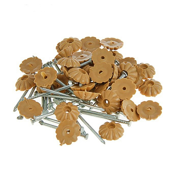 Гвозди декоративные с пластиковой головкой (80шт.) светло-коричневые