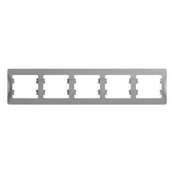 Рамка 5 постовая горизонтальная GLOSSA алюминий GSL000305