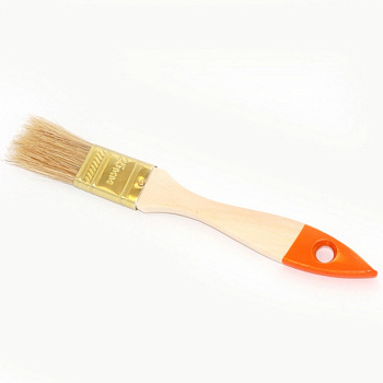 Кисть плоская Стандарт 20 х 10 мм, натуральная щетина (топс 50%), деревянная ручка/0126200