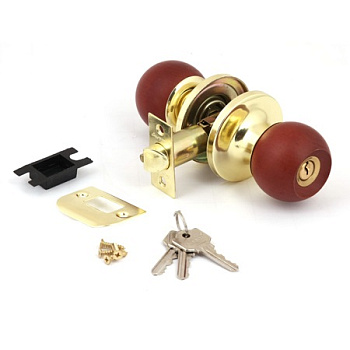 Защелка круглая AVERS 6072-01 G/OAK/темное дерево 