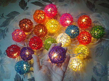 Гирлянда новогодняя "Шары" сетка никель  RGB 40диод 4м