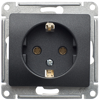 Розетка c заземлением GLOSSA антрацит GSL000743