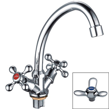 Смеситель кухня Ledeme крест гайка керамика L4912