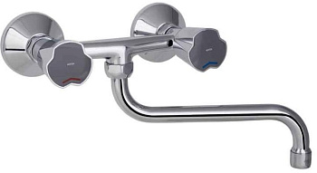 Смеситель 301 NOVA для мойки, настенный  кран-букса резина (L200) 142-0046-01