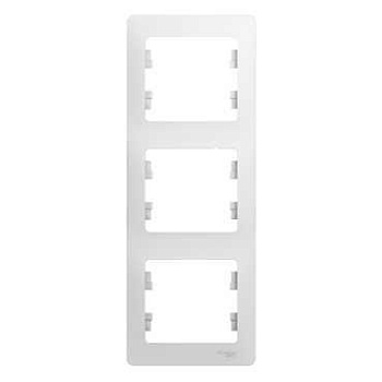 Рамка 3 постовая вертикальная GLOSSA белая GSL000107