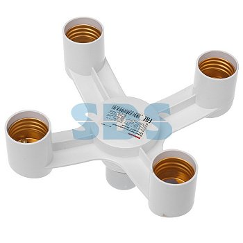 Разветвитель цокольный Е27-4хЕ27 (поворотный цоколь) белый REXANT