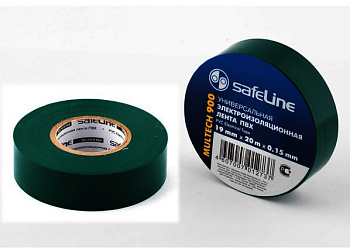 Изолента зеленая 19мм*20м Safe Line/KRANZ