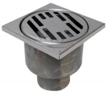 Трап 50 мм  вертикальный нержавейка 15*15 см 18820