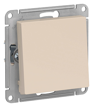 Переключатель одноклавишный бежевый сх.6  10А AtlasDesign