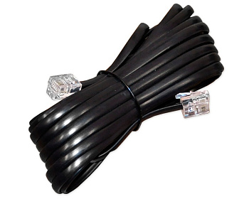 Удлинитель телефонный 10 м черный