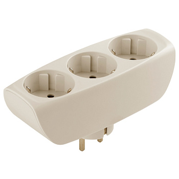 Токер ЭРА SP-3е-I 3 гнезда с заземлением слоновая кость