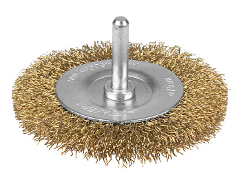Щетка дисковая для дрели, витая латунированная стальная проволока 0,3мм, 50мм/35114-050