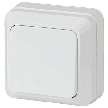 Выключатель 1кл 10А открытой установки белый/ IEK