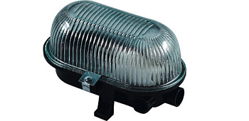 Светильник НБП-60Вт овал  белый/черный малый без решетки