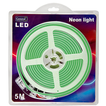 Лента гибкий неон 2835 120LED/12V/ 9,6Вт 1м/зеленый /IP67/5м.