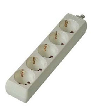 Колодка 5-я с землей без выключателя 16А IP20 General