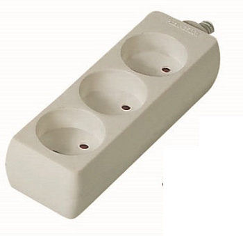 Колодка 3-я без земли 16А без выключателя IP20 General