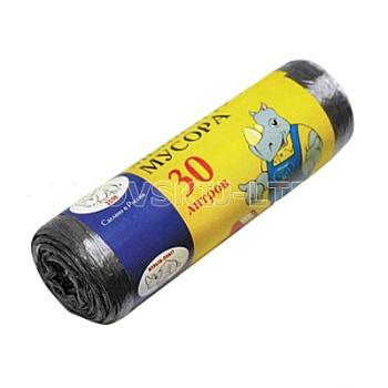 Пакеты  для мусора 30л (20шт/30шт) черный/056247