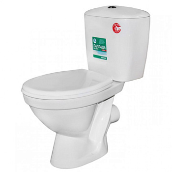 Унитаз-компактПАЛЛАДА сидение с металлическим креплением,2-х режимная арматура,горизонтальный выпуск