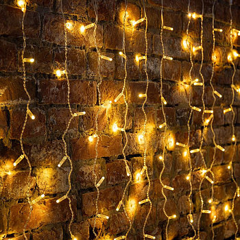 Гирлянда Дождь  2х3м 448LED 27Вт 220В IP65 тепл.бел. прозр. провод NEON-NIGHT