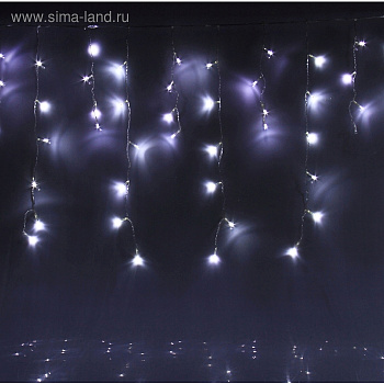 Гирлянда "бахрома" уличная светодиодная нить светлая 4,0х0.6м белая 8режимов 220В 