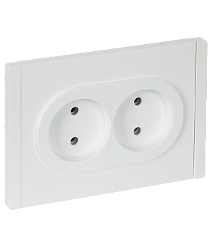 Розетка 2-местная FORTE&PIANO  без заземления без шторок безвинтовое крепление 10А FP226 бел