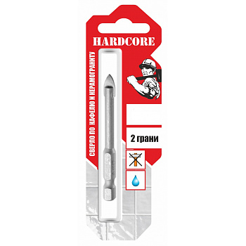 Сверло по кафелю и керамограниту 10 мм Hardcore 2 грани