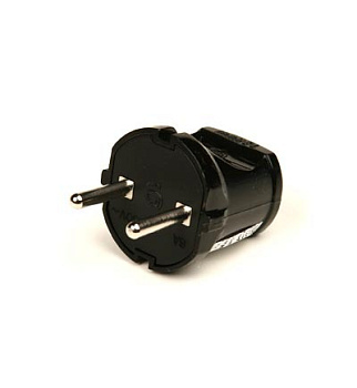 Вилка  черная без заземления