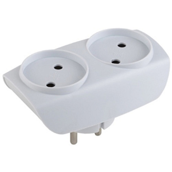 Токер ЭРА SP-2-w 2 гнезда без земли белый