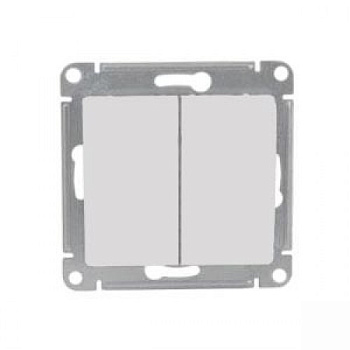 Переключатель двухклавишный GLOSSA белый сх.6  GSL000165