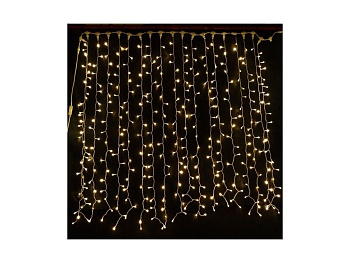 Светодиодный Занавес 2м*2м 200LED, 220V желтый прозрачный провод