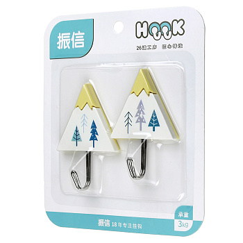 Крючок на липучке "Гора" (2шт) металлический с пластмассовым основанием