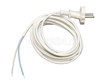 Шнур с вилкой 2,2м/ПВС 2*0,75/белый/ Universal