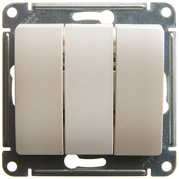 Выключатель трехклавишный GLOSSA перламутр сх.3  GSL000631