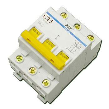 Автомат 3 полюсный 25А ИЭК/ВА47-29