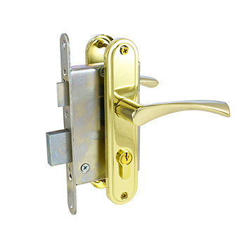 Замок врезной с ручками ЗВ-4-7.04С/золото