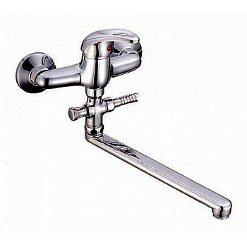 Смеситель  LEDEME   для ванны с длинным изливом, латунь, керамический картридж d=35  (300 )/L2115