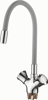 Смеситель Ledem кухня гибкий серый L4022-9