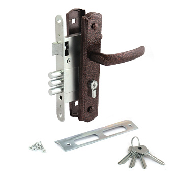 Замок врезной с ручками AVERS ЗВ4-1-8/медь